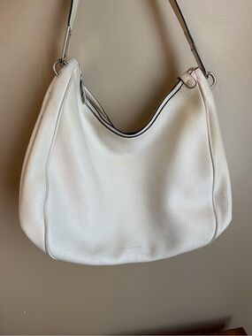 Marc Jacobs New York White Pebbled Leather HandBag Purse Very Grungy Read Hobo
